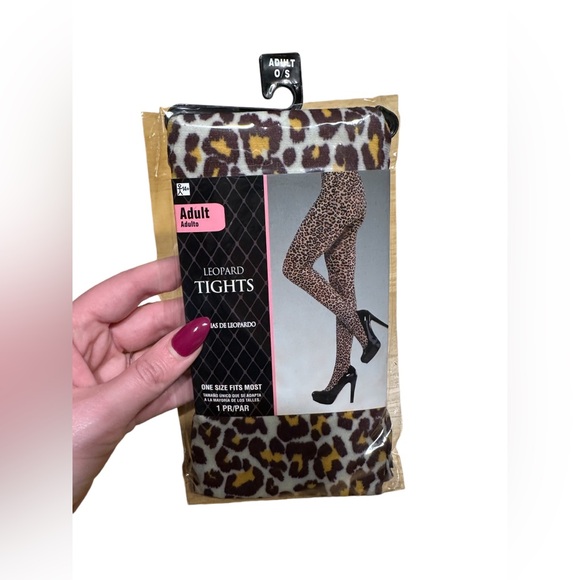 LEOPARD TIGHTS NIB WOMENS ONE SIZE FITS MOST UP TO 160LBS - Picture 1 of 2